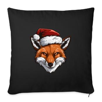Fuchs Kopf Weihnachten Xmas - Sofakissenbezug 45 x 45 cm - Schwarz - Vorne