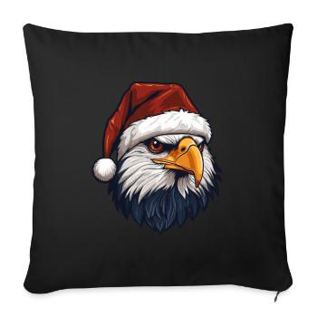 Noël de Noël à tête d’aigle - Housse de coussin décorative 45 x 45 cm - noir - Devant
