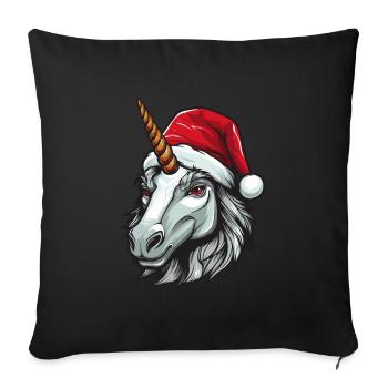 Unicorn Head Christmas Xmas - Sofa pillowcase 17,3'' x 17,3'' (45 x 45 cm) - black - Front
