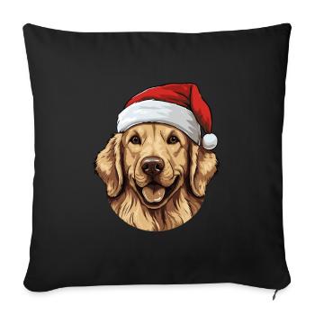 Golden Retriever Dog Head Christmas Xmas - Sofa pillowcase 17,3'' x 17,3'' (45 x 45 cm) - black - Front
