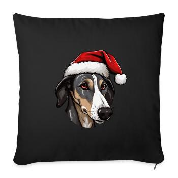 Greyhound Dog Head Christmas Xmas - Sofa pillowcase 17,3'' x 17,3'' (45 x 45 cm) - black - Front