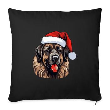Leonberger Dog Christmas Head - Sofa pillowcase 17,3'' x 17,3'' (45 x 45 cm) - black - Front