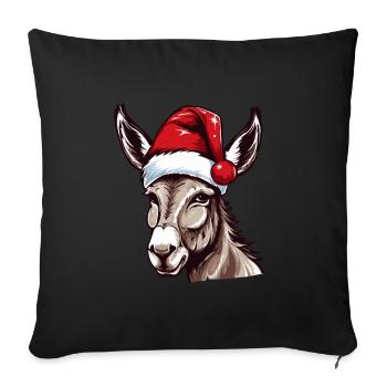 Donkey Christmas Animal Head - Sofa pillowcase 17,3'' x 17,3'' (45 x 45 cm) - black - Front