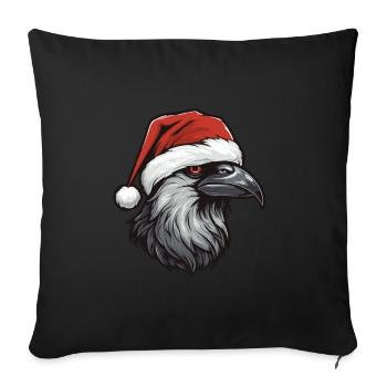 Crow Raven Christmas Animal Head - Sofa pillowcase 17,3'' x 17,3'' (45 x 45 cm) - black - Front