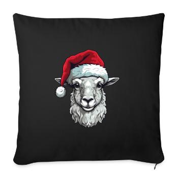Alpaca Christmas Animal Head Llama - Sofa pillowcase 17,3'' x 17,3'' (45 x 45 cm) - black - Front