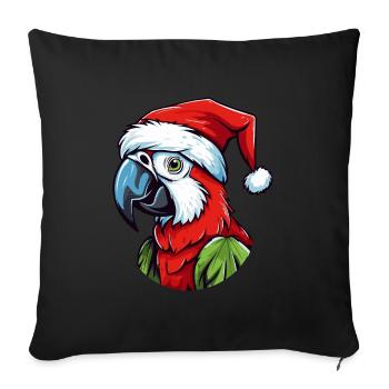 Parrot Christmas Animal Head - Sofa pillowcase 17,3'' x 17,3'' (45 x 45 cm) - black - Front