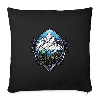 Armoiries des Alpes des montagnes - Housse de coussin décorative 45 x 45 cm - noir - Devant