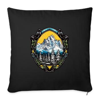 Berge Alpen - Sofakissenbezug 45 x 45 cm - Schwarz - Vorne