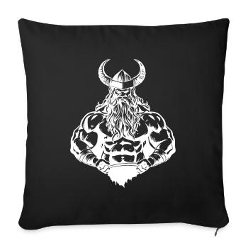 Viking Muscles Entraînement Fitness - Housse de coussin décorative 45 x 45 cm - noir - Devant