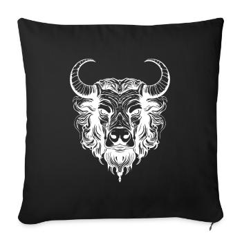 Taureau Taureau Tête Taureau Symbole Taureau - Housse de coussin décorative 45 x 45 cm - noir - Devant