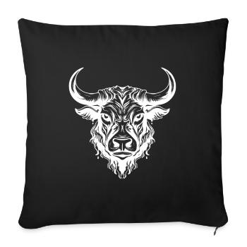 Bull Head Taurus Taurus - Sofa pillowcase 17,3'' x 17,3'' (45 x 45 cm) - black - Front