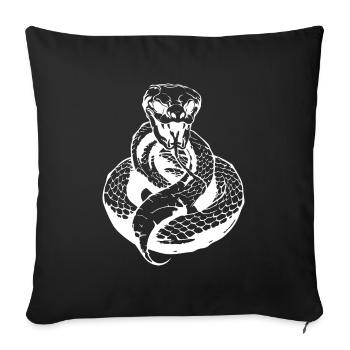 Snake Animal Cobra - Sofa pillowcase 17,3'' x 17,3'' (45 x 45 cm) - black - Front
