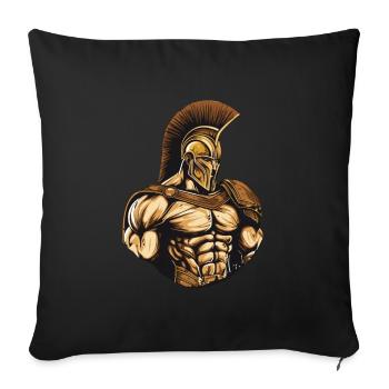 Spartaner Gladiator Muskeln Sparta 300 - Sofakissenbezug 45 x 45 cm - Schwarz - Vorne