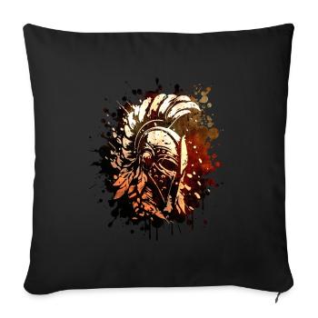 Casque Spartan Spartan Warrior Gladiator - Housse de coussin décorative 45 x 45 cm - noir - Devant