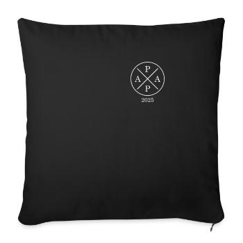 Parents 2025 Père 2025 Croix Papa 2025 - Housse de coussin décorative 45 x 45 cm - noir - Devant