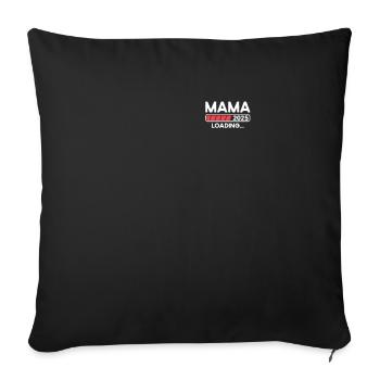 Maman 2025 Chargement Grossesse 2025 Bientôt Maman - Housse de coussin décorative 45 x 45 cm - noir - Devant