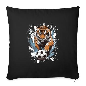 Équipe sportive de football Tiger - Housse de coussin décorative 45 x 45 cm - noir - Devant