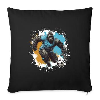 Équipe sportive de football Gorilla - Housse de coussin décorative 45 x 45 cm - noir - Devant