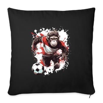 Équipe sportive de football singe - Housse de coussin décorative 45 x 45 cm - noir - Devant