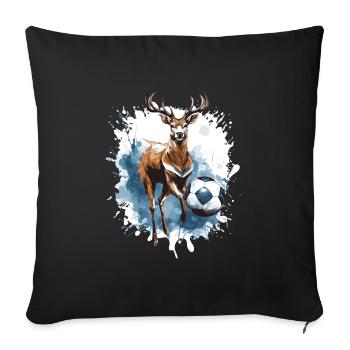 Équipe sportive de football Hirsch - Housse de coussin décorative 45 x 45 cm - noir - Devant