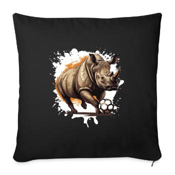 Équipe sportive de football Rhino - Housse de coussin décorative 45 x 45 cm - noir - Devant