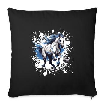Équipe sportive de football équestre - Housse de coussin décorative 45 x 45 cm - noir - Devant