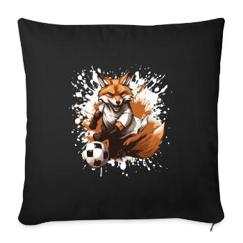 L’équipe sportive de football de Fuchs - Housse de coussin décorative 45 x 45 cm - noir - Devant