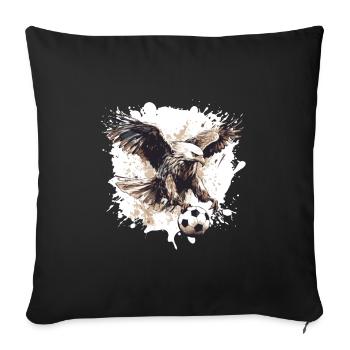Adler Soccer Sports Team - Sofa pillowcase 17,3'' x 17,3'' (45 x 45 cm) - black - Front