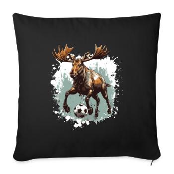 Équipe sportive de soccer de l’orignal - Housse de coussin décorative 45 x 45 cm - noir - Devant