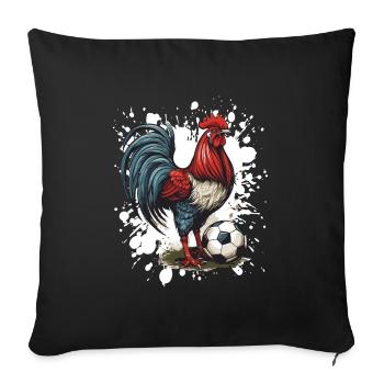Équipe sportive de football de Hahn - Housse de coussin décorative 45 x 45 cm - noir - Devant
