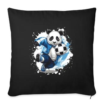 Équipe sportive de football Panda - Housse de coussin décorative 45 x 45 cm - noir - Devant