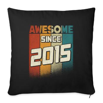 Génial depuis 2015 Fille Garçon 9e anniversaire - Housse de coussin décorative 45 x 45 cm - noir - Devant