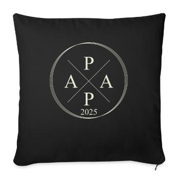 Papa Est 2025 Dad 2025 Level to Dad 2025 - Sofa pillowcase 17,3'' x 17,3'' (45 x 45 cm) - black - Front