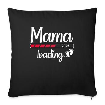 Maman 2025 Chargement Enceinte 2025 Maman Est. 2025 - Housse de coussin décorative 45 x 45 cm - noir - Devant