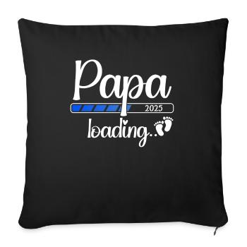 Papa 2025 Loading Pregnant 2025 Papa Est. 2025 - Sofa pillowcase 17,3'' x 17,3'' (45 x 45 cm) - black - Front