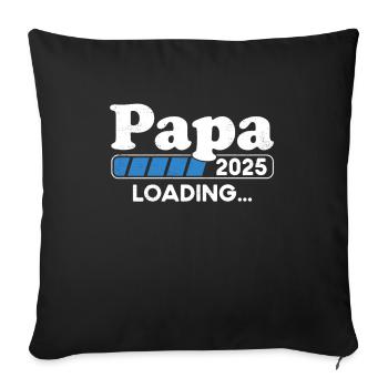 Papa 2025 Loading Parents 2025 Papa Est. 2025 - Sofa pillowcase 17,3'' x 17,3'' (45 x 45 cm) - black - Front