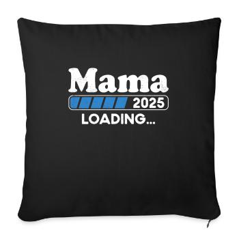 Maman 2025 Chargement Parents 2025 Maman Est. 2025 - Housse de coussin décorative 45 x 45 cm - noir - Devant