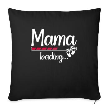 Maman Chargement Grossesse Bientôt Maman Chargement - Housse de coussin décorative 45 x 45 cm - noir - Devant
