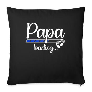 Papa Chargement Grossesse Bientôt Papa Chargement - Housse de coussin décorative 45 x 45 cm - noir - Devant