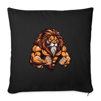 Leo Gym Fitness Arts martiaux MMA - Housse de coussin décorative 45 x 45 cm - noir - Devant
