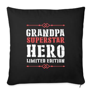 Bester Opa Held Spruch - Sofakissenbezug 45 x 45 cm - Schwarz - Vorne