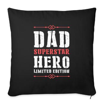 Best Dad Hero Dad Dad - Sofa pillowcase 17,3'' x 17,3'' (45 x 45 cm) - black - Front