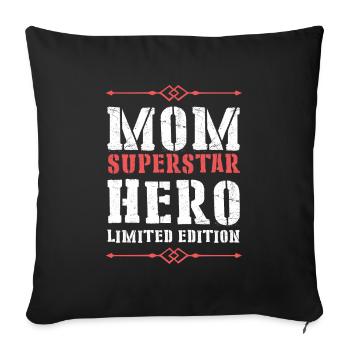 Beste Mom Mama Heldin Spruch Mutter - Sofakissenbezug 45 x 45 cm - Schwarz - Vorne