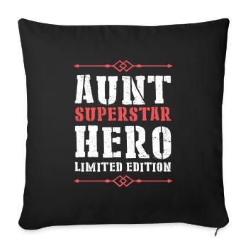 Best Aunt Heroine Saying - Sofa pillowcase 17,3'' x 17,3'' (45 x 45 cm) - black - Front