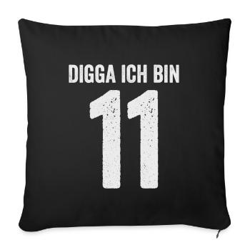 Digga I'm 11 Girl Boy 11th Birthday - Sofa pillowcase 17,3'' x 17,3'' (45 x 45 cm) - black - Front