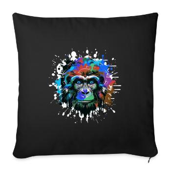 Monkey Head Portrait Colorful - Sofa pillowcase 17,3'' x 17,3'' (45 x 45 cm) - black - Front