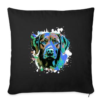 Labrador Dog Head Portrait Colorful - Sofa pillowcase 17,3'' x 17,3'' (45 x 45 cm) - black - Front