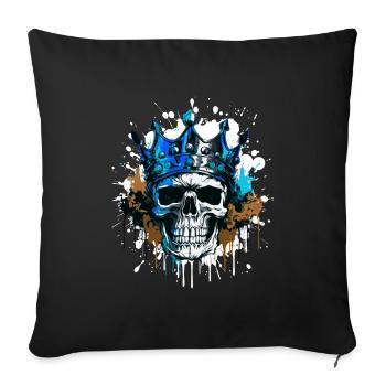 Skull King Crown Skeleton Colorful - Sofa pillowcase 17,3'' x 17,3'' (45 x 45 cm) - black - Front