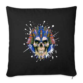 Pharaoh Skull Skeleton Colorful - Sofa pillowcase 17,3'' x 17,3'' (45 x 45 cm) - black - Front