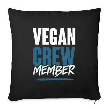 Vegan crew - Sofa pillowcase 17,3'' x 17,3'' (45 x 45 cm) - black - Front